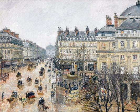 Camille Pissarro - French Theater Square Paris 1898 - Post Impressionism - Printable JPG File